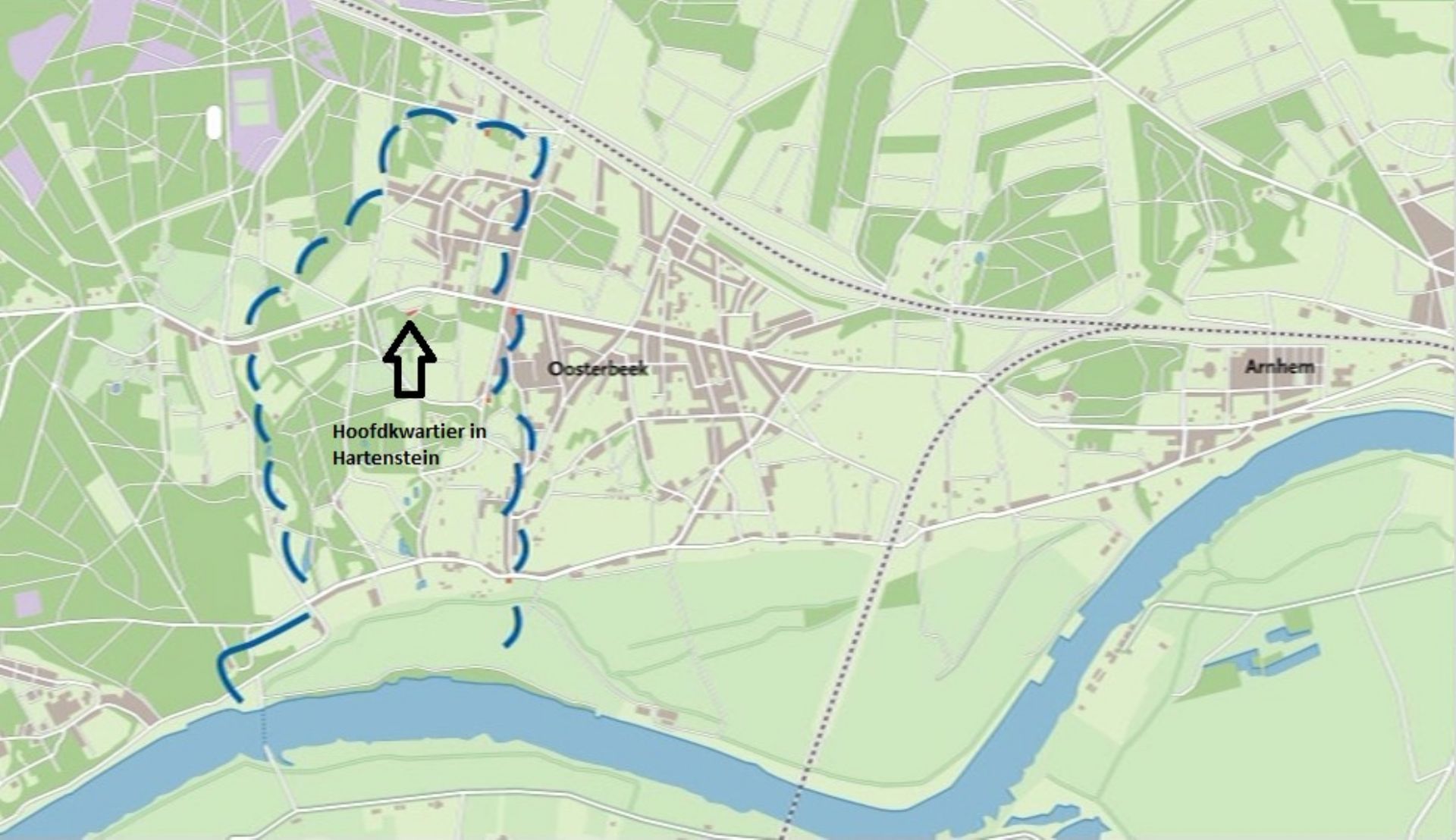 Tijdens de Slag om Arnhem zat het Britse hoofdkwartier in Oosterbeek. Toen de Britten de brug in Arnhem verloren hadden, trokken ze zich terug naar dit hoofdkwartier. In Oosterbeek ontstond de perimeter. Wat zou dat zijn?