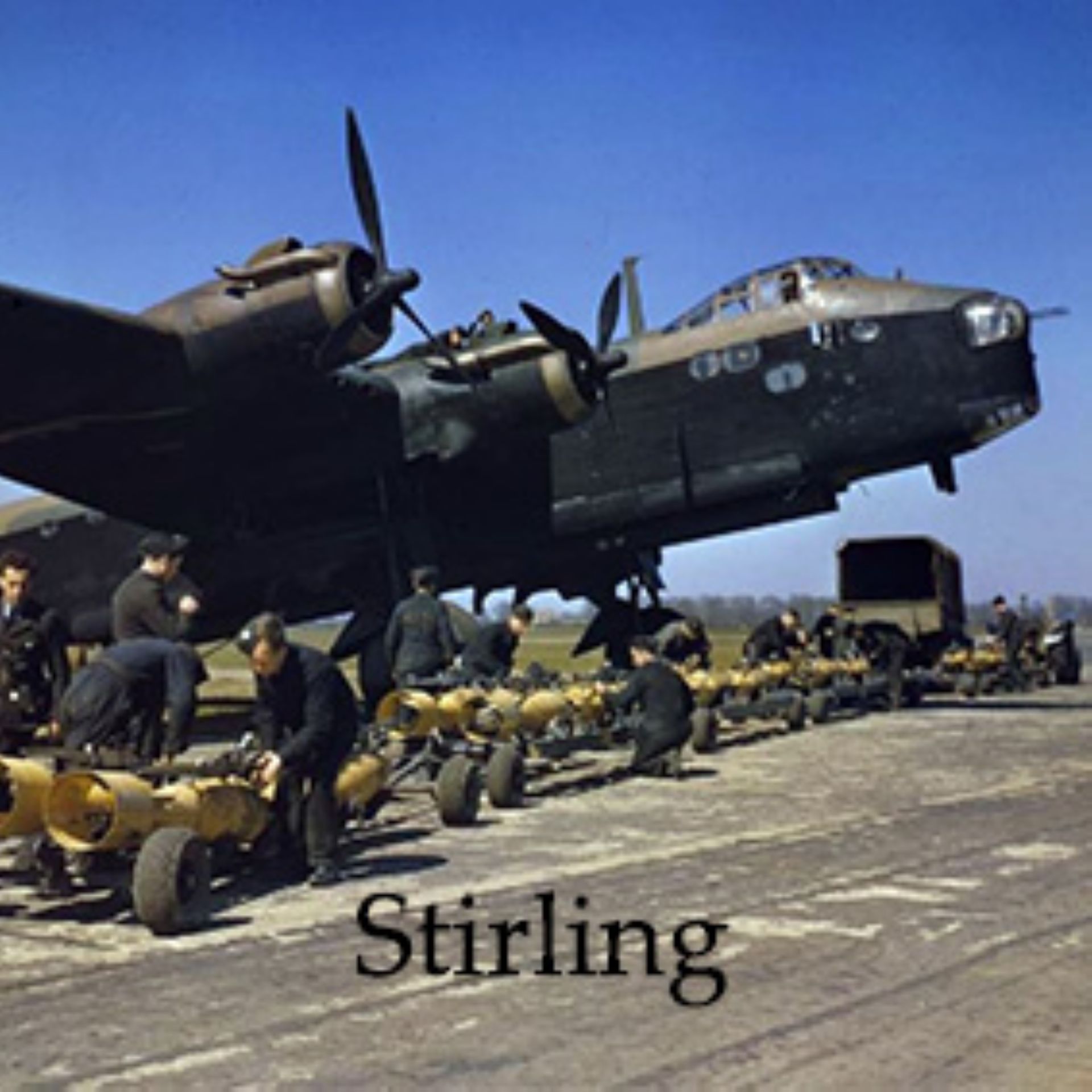 Een foto van een Stirling vliegtuig.